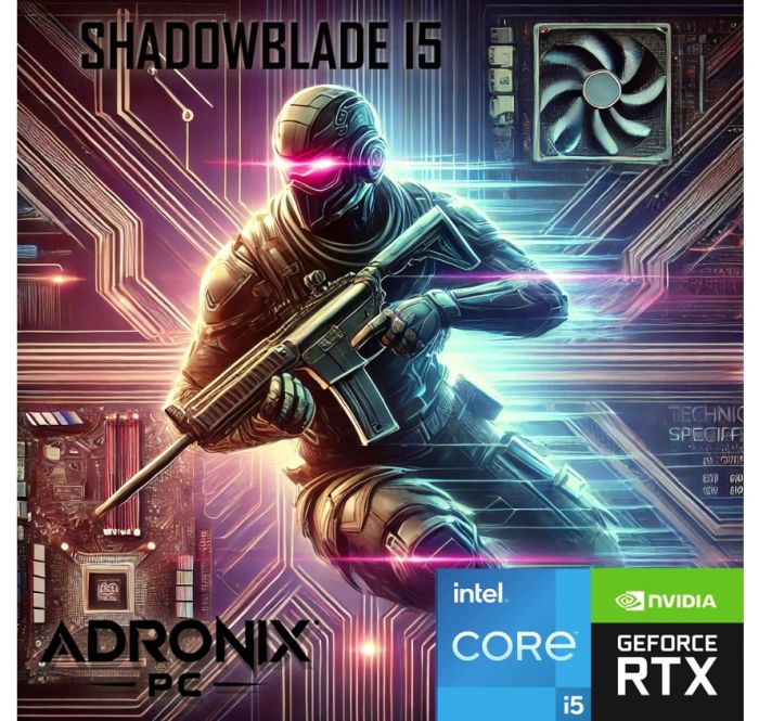 GAMINGOWY PC SHADOWBLADE i5 12400_32GB_RTX 4060_SSD 1TB_ RGB_Wi-Fi_Win11