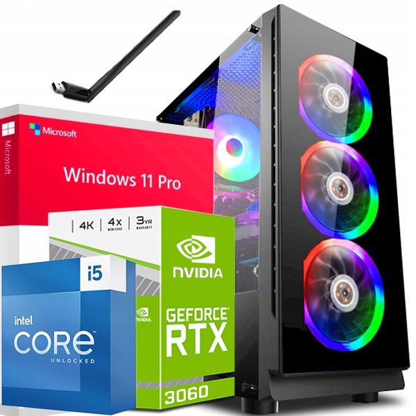 KOMPUTER GAMINGOWY I5 DDR4 RTX 3060 12GB SSD WIN10