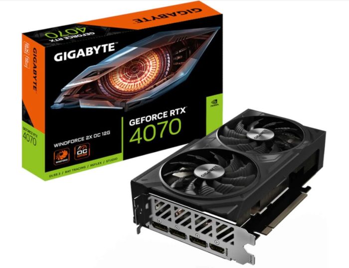 Gigabyte GeForce RTX 4070 WINDFORCE 2X OC 12GB GDDR6X