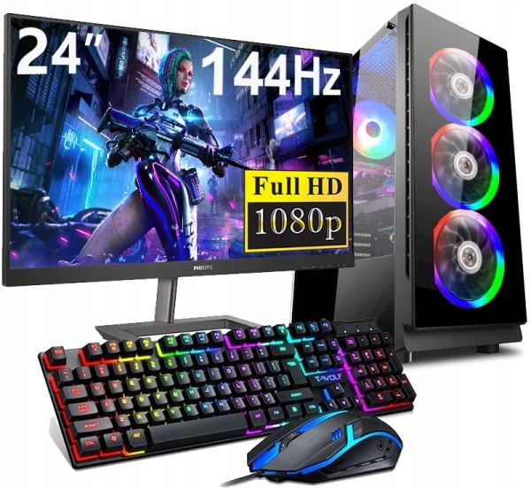 Komputer Gemingowy Intel Core I7 32GB RTX 4060TI 2TB M.2 +24" Monitor 144Hz