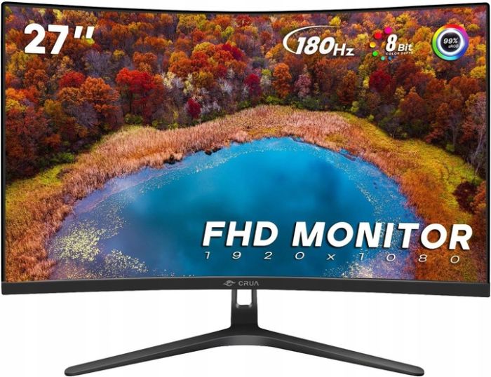 CRUA 27-calowy zakrzywiony monitor180 Hz bezramkowy 1080P 1800R