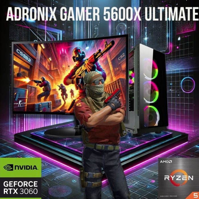 ZESTAW GAMINGOWY GAMER 5600X Ultimate Ryzen 32GB RTX 3060 12GB +Wi-Fi +W11