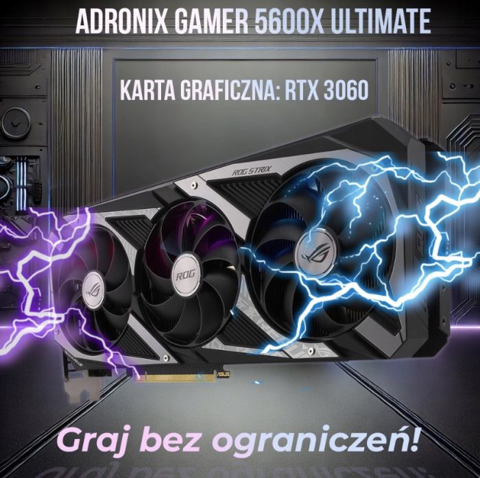 ZESTAW GAMINGOWY GAMER 5600X Ultimate Ryzen 32GB RTX 3060 12GB +Wi-Fi +W11